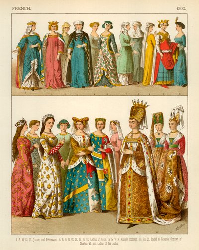 Costume francese 1300 da Albert Kretschmer