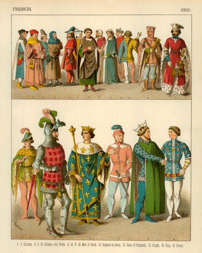 Costume francese 1300 da Albert Kretschmer