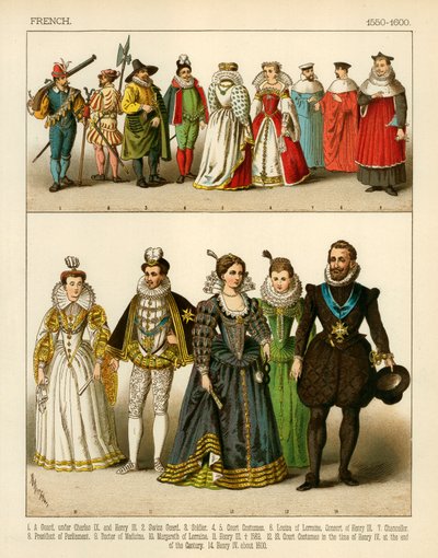 Costume francese 1550-1600 da Albert Kretschmer