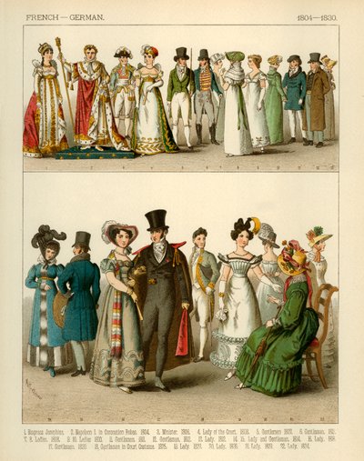 Costumi francesi e tedeschi 1804-1830 da Albert Kretschmer