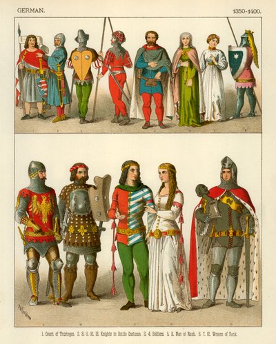 Costume tedesco 1350-1400 da Albert Kretschmer