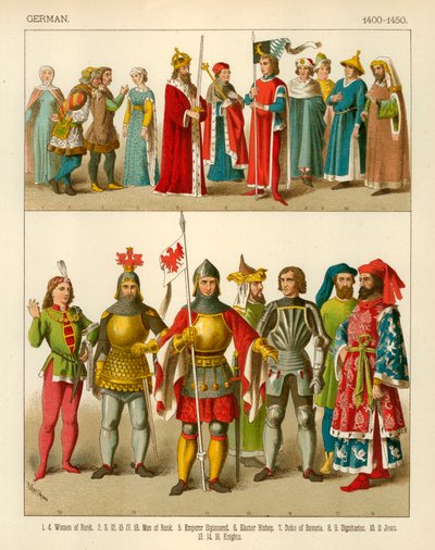 Costume tedesco 1400-1450 da Albert Kretschmer