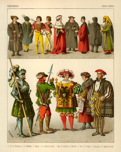Costume Tedesco 1500-1550 da Albert Kretschmer