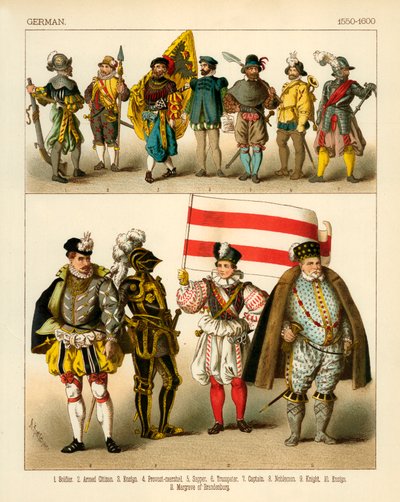 Costume tedesco 1550-1600 da Albert Kretschmer