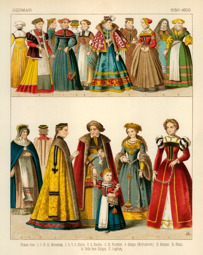 Costume Tedesco 1550-1600 da Albert Kretschmer
