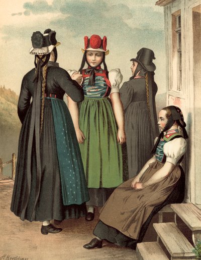 Costume tedesco, Baden, St Georgen, Tennenbrunn da Albert Kretschmer