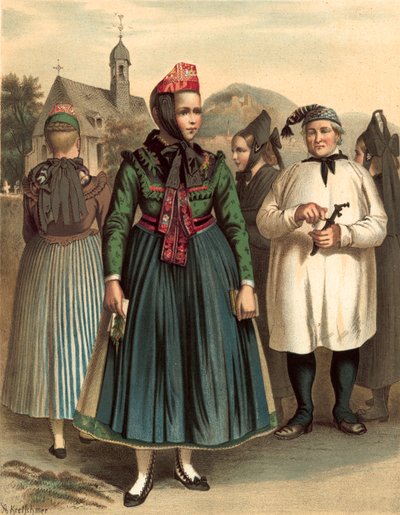 Costume tedesco, Chur-Hessen, intorno a Marburg da Albert Kretschmer