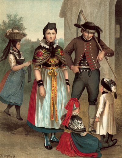 Costume tedesco, Nieder-Churhessen, Nenndorf da Albert Kretschmer