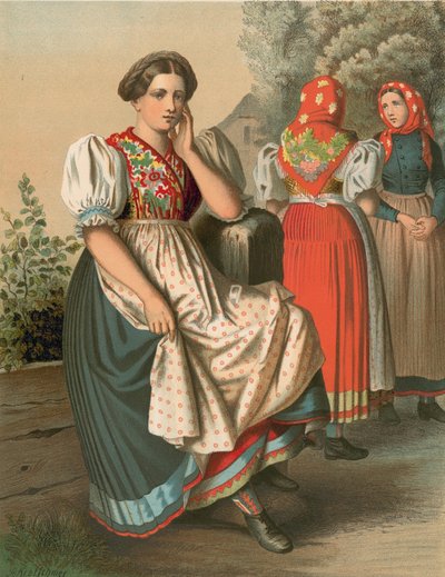 Costume tedesco, Schlesien, Tzarnowany da Albert Kretschmer