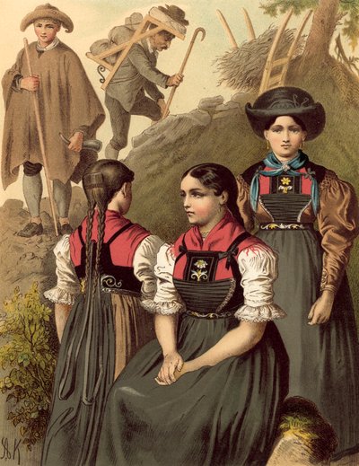 Costume tedesco, Tirolo, Lechthal da Albert Kretschmer