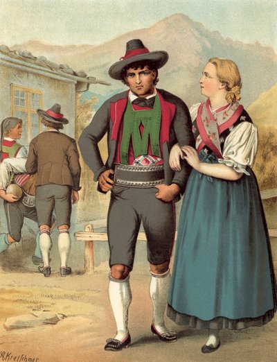 Costume tedesco, Tirolo, Merano da Albert Kretschmer