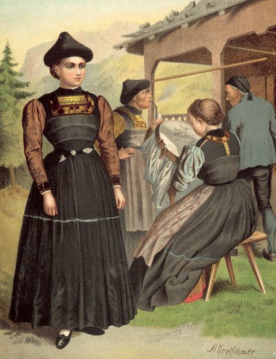 Costume tedesco, Vorarlberg, Bregenzerwald da Albert Kretschmer