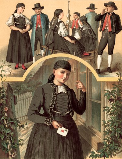 Costume tedesco, Wurtemberg Schwenningen da Albert Kretschmer