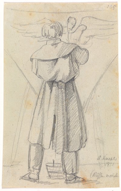 Herman Wilhelm Bissen modella uno dei pennacchi per la chiesa del castello di Christiansborg da Albert Küchler