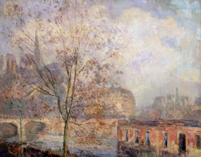Nostra Signora di Parigi in autunno – XIX/XX secolo – Impressionismo francese da Albert Lebourg