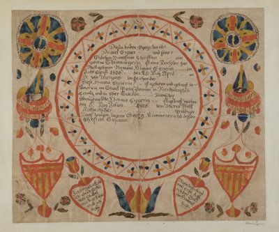 Fraktur Tedesco della Pennsylvania da Albert Levone