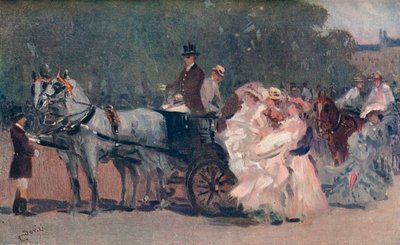 Tulle bianco e rosa. - Nel parco, c. 1900 da Albert Ludovici