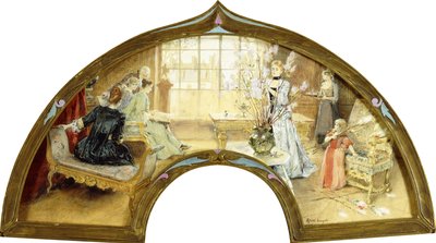 Una riunione nel salotto da Albert Lynch