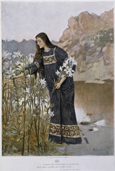 Una donna soffia un iris - di Lynch, inizio XX secolo da Albert Lynch