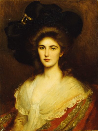 Ritratto di una signora elegante con cappello nero da Albert Lynch
