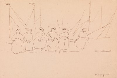 Sei donne su un molo da Albert Marquet