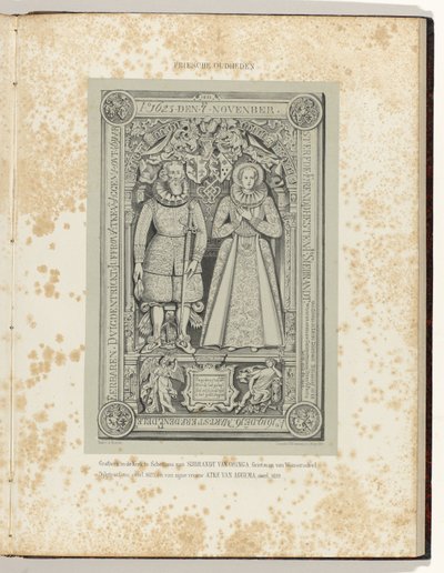 Lapide nella chiesa di Schettens di Sybrand van Osinga (1623) e di sua moglie Atke van Aggema (1619) da Albert Martin