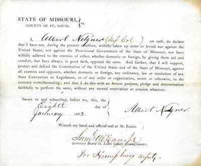 Giuramento di fedeltà di Albert Nelgner del Missouri, Contea di St. Louis da Albert Nelgner