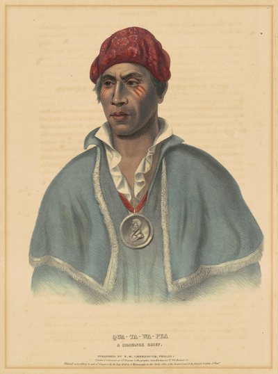 Qua-Ta-Wa-Pea, un capo Shawnoe da Albert Newsam, after Henry Inman, after Charles Bird King
