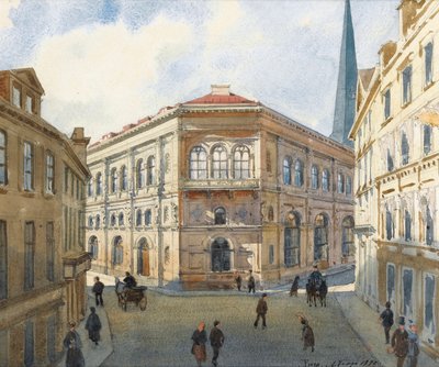 Veduta della Borsa di Riga in Lettonia (acquarello di Albert Benois) da Albert Nikolaevich Benois