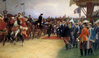 Il presidente Emile Loubet accoglie lo Zar Nicola II e l