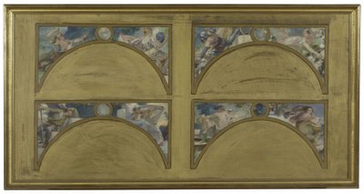 Bozzetto per il Salon des Lettres al Municipio di Parigi: le grandi opere letterarie (La Chanson de Roland, Il Misantropo, Eviradnus, Mimi Pinson, Il Cid, Fedra, Pantagruel, La Cicala), circa 1890 da Albert Pierre Rene Maignan