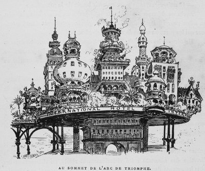 Stazione centrale degli aeromobili a Notre-Dame - in "Il XX secolo" di Robida da Albert Robida