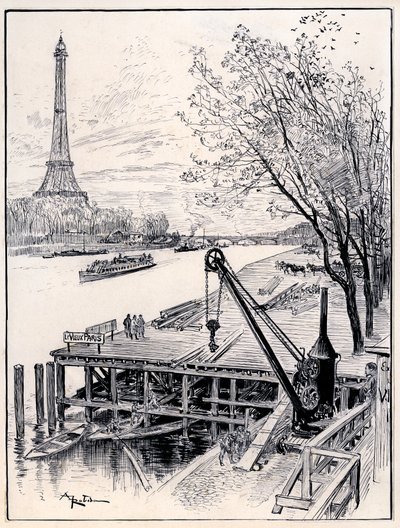 Inizio dei lavori di costruzione per la ricostruzione architettonica del Vecchio Parigi medievale, sulle rive della Senna, per l