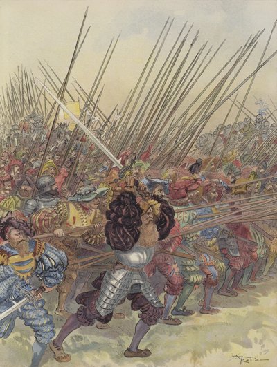 Carica degli svizzeri a Marignano da Albert Robida
