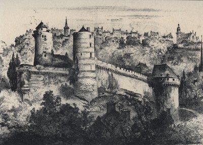 Château de Fougères - castello fortificato nel dipartimento di Ille-et-Vilaine. Vecchia Francia - Bretagna - testo, disegni e litografie, di Albert Robida (1848-1926) fine XIX secolo da Albert Robida