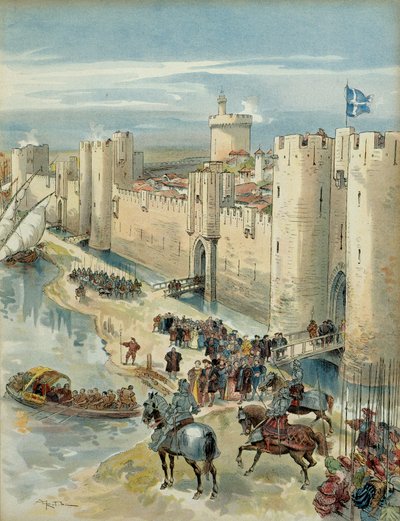 Ottava guerra italiana: intervista di Aigues Mortes il 14 luglio 1538 da Albert Robida