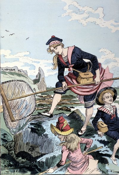 Pesca di gamberi di mare da Albert Robida