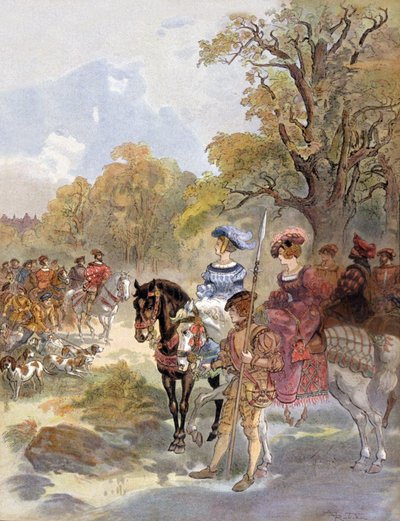 Re francese Francesco I (1494-1547) illustrazione di Albert Robida (1909) da Albert Robida