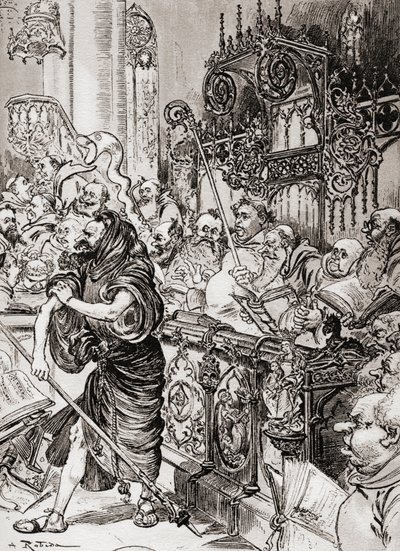 Frate Jean des Entommeures si impadronisce del bastone della croce da Albert Robida