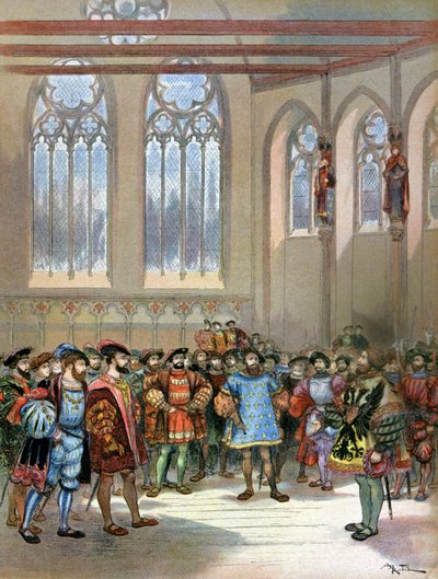 Araldo di Carlo V ricevuto da Francesco I da Albert Robida