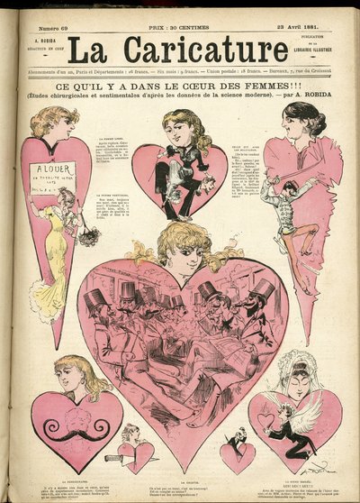 Illustrazione per la copertina di La Caricature (1880) da Albert Robida