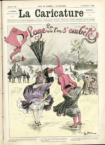 Illustrazione di Albert Robida (1848-1926) per la copertina di La Caricature (1880) da Albert Robida