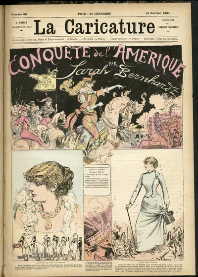 Illustrazione di Albert Robida (1848-1926) per la copertina di La Caricature (1880) da Albert Robida