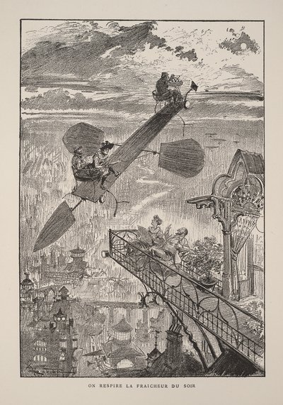 Illustrazione per Le vingtième siècle: La vie électrique da Albert Robida