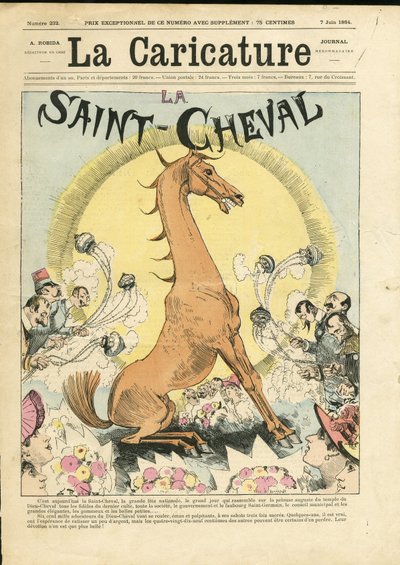 Illustrazione di Albert Robida (1848-1926) per la copertina di La Caricature (1880) da Albert Robida
