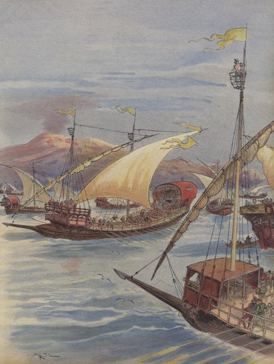 La flotta di Doria a Napoli da Albert Robida