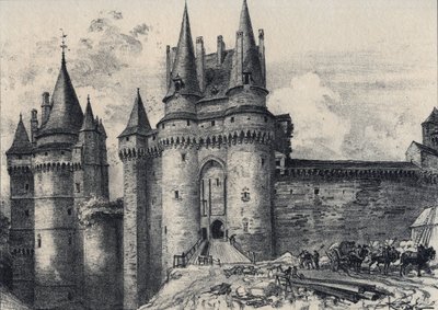 Le Chatelet a Vitré en Ille-et-Vilaine - La vieille France - La Bretagne - testo, disegni e litografie, di Albert Robida (1848-1926) fine XIX secolo da Albert Robida