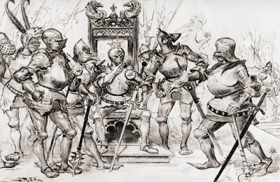 Le conseil des capitaines de Picrochole da Albert Robida