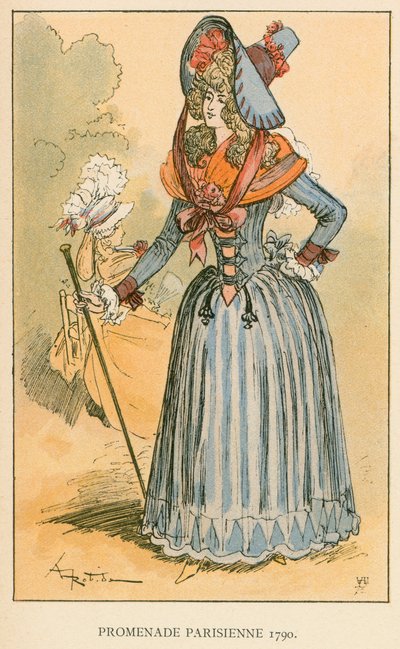 Promenade parigina 1790 da Albert Robida