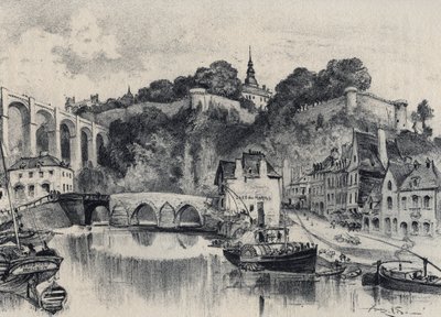 La città di Dinan - Vecchia Francia - Bretagna - testo, disegni e litografie di Albert Robida (1848-1926) senza data fine XIX secolo da Albert Robida